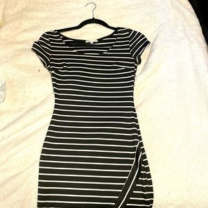 Charlotte Russe say extra smalls petite black white dress body fitting